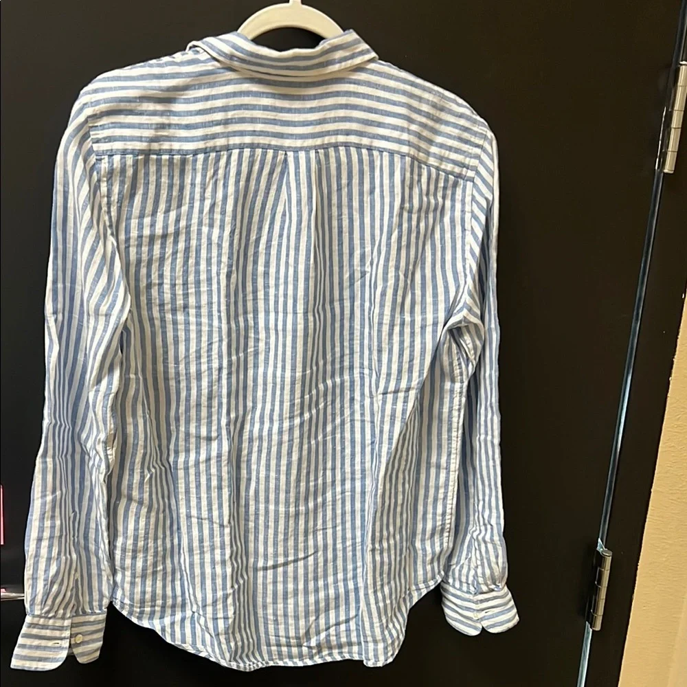 Polo by Ralph Lauren women’s Striped Shirt in Blue and White linen - Picture 7 of 7